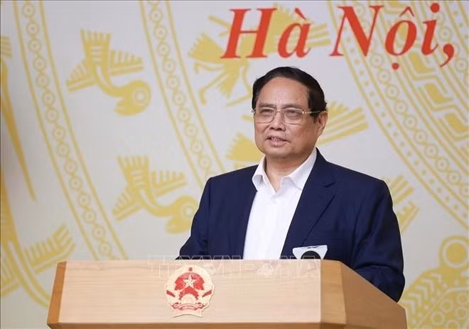 PM Pham Minh Chinh speaks at the event (Photo: VNA)