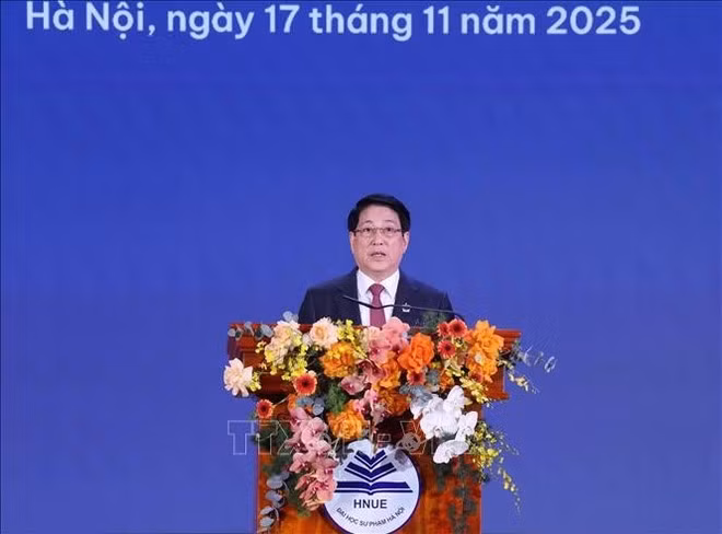 State President Luong Cuong speaks at the ceremony. (Photo: VNA)