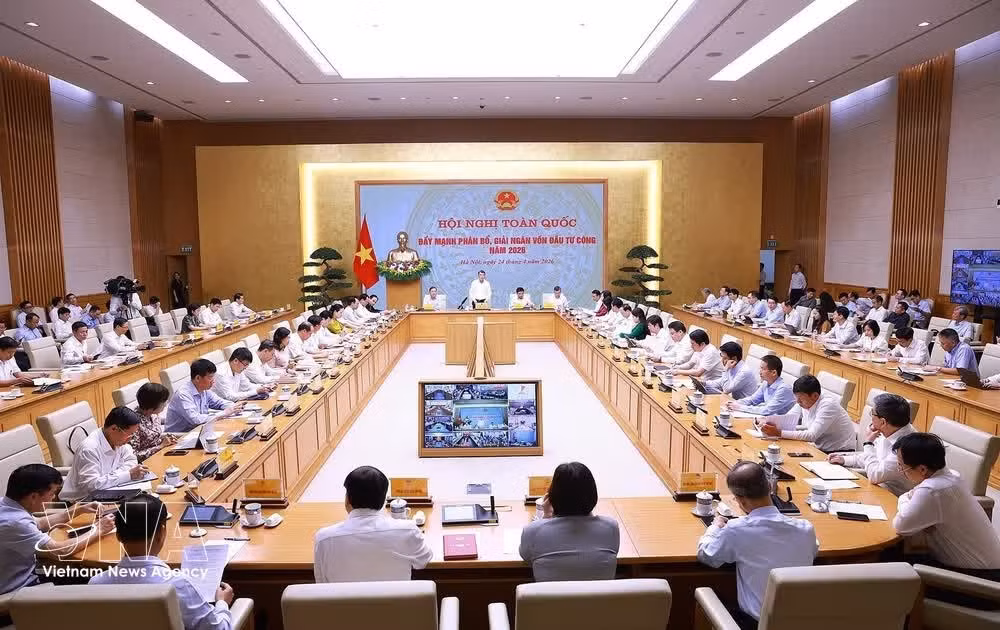 An overview of the conference on accelerating the allocation and disbursement of public investment capital on April 24 (Photo: VNA)