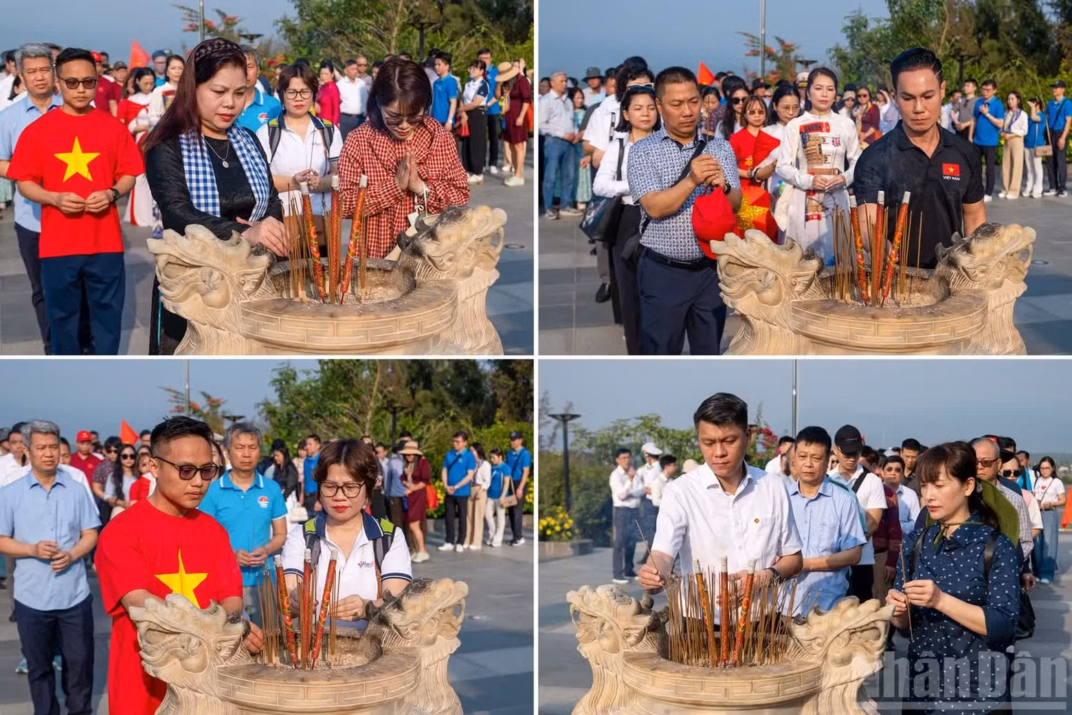 The delegation also lights incense in tribute to the martyrs.