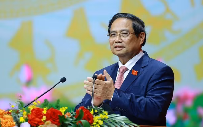 Prime Minister Pham Minh Chinh, who is also Politburo member and Secretary of the Government’s Party Committee, delivers his closing remarks. (Photo: VNA)