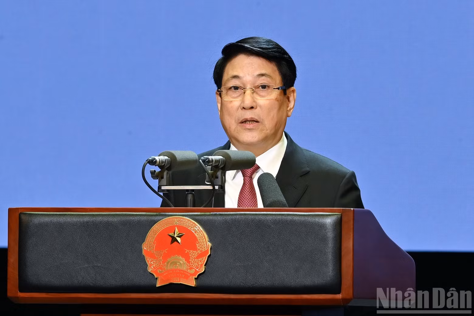 State President Luong Cuong delivered a speech at the ceremony.