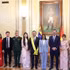 Venezuelan Acting President Delcy Rodríguez poses for a photo with Ambassador Vu Trung My and staff of the Vietnamese Embassy in Caracas.